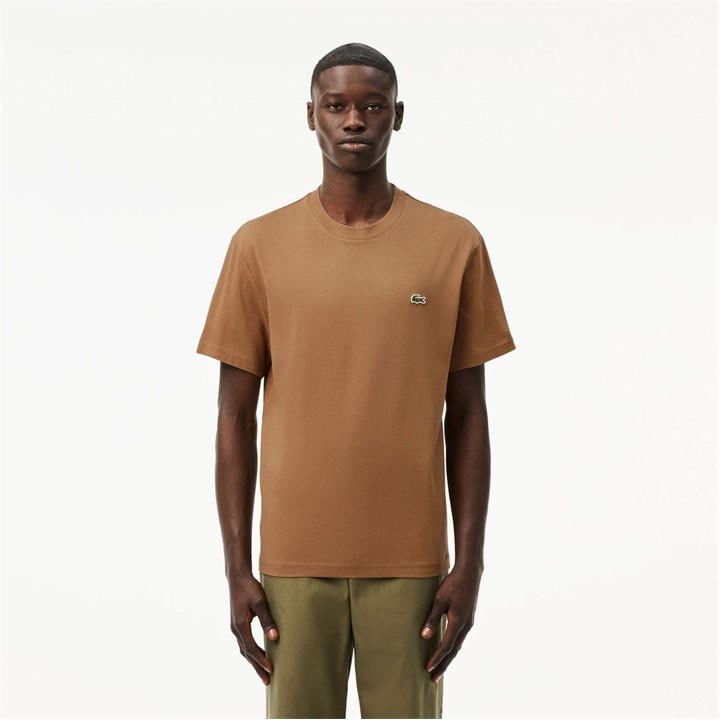 Lacoste Men's Brown Cotton T-Shirt - S