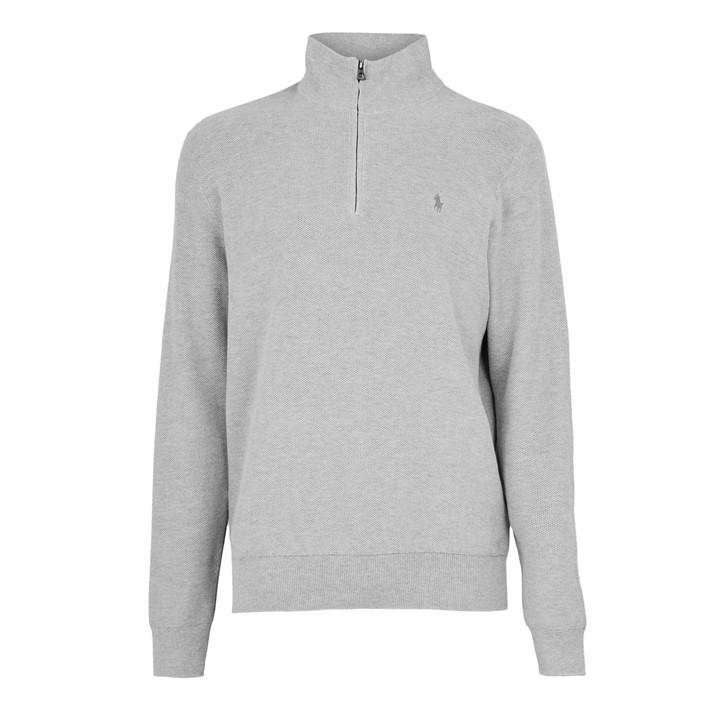 Polo Ralph Lauren Men's Grey Quarter-Zip Jumper - S
