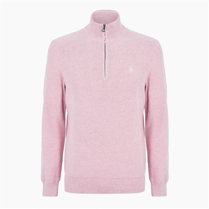 Polo Ralph Lauren Men's Pink Quarter-Zip Jumper