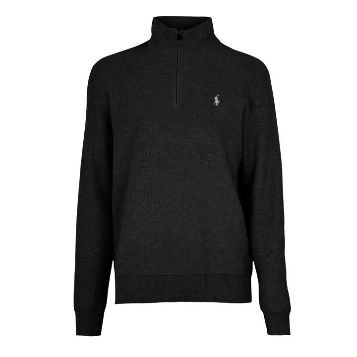 Polo Ralph Lauren Men's Black Quarter-Zip Jumper - XL