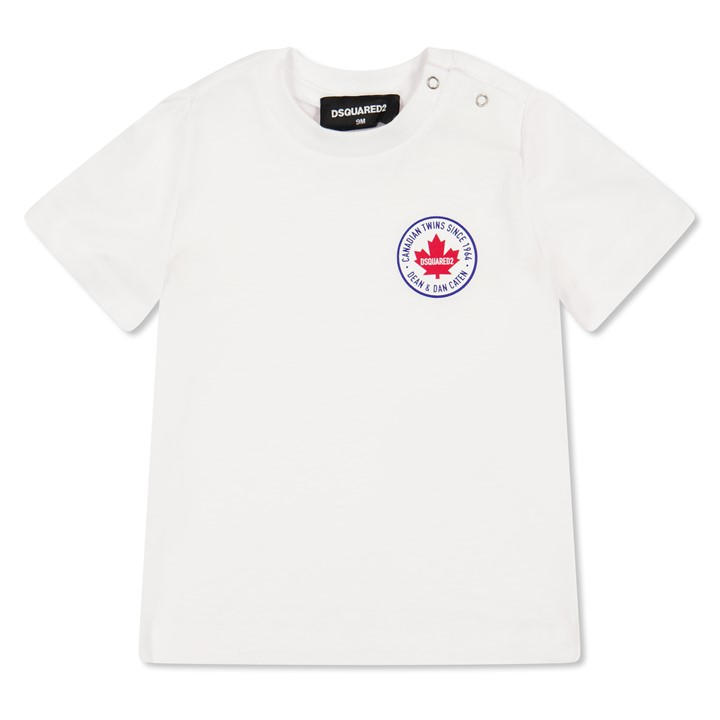 Dsquared2 Boys White Dsq Sml Logo Tee In61