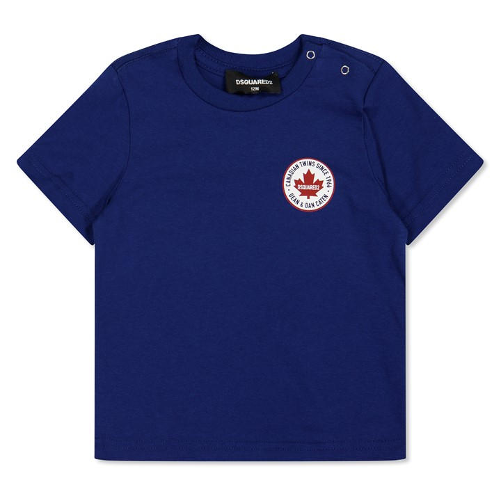 Dsquared2 Boys Blue Dsq Sml Logo Tee In61