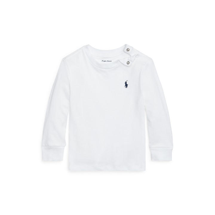 Polo Ralph Lauren Baby Boys Long Sleeve T Shirt – White Polo Ralph Lauren Baby Boys Long Sleeve T Shirt – White