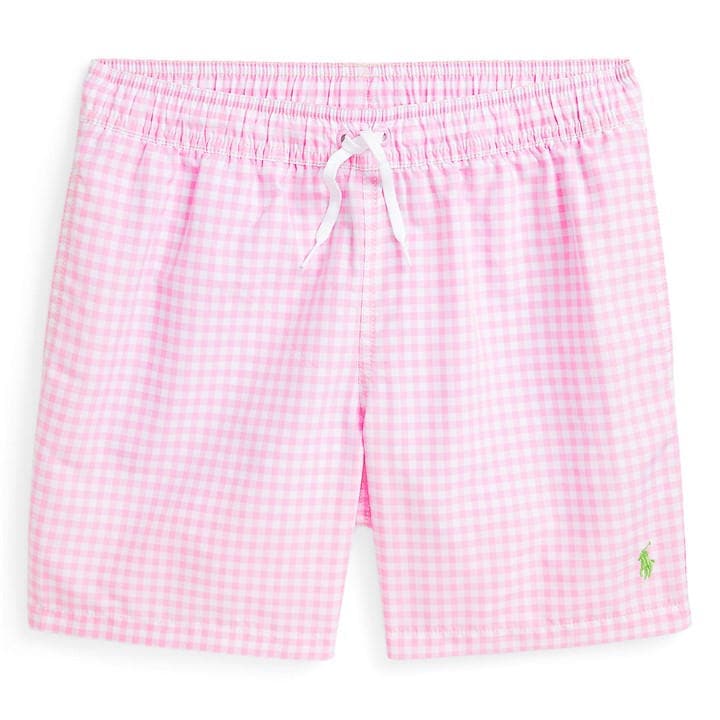 Polo Ralph Lauren Boys Pink Gingham Swim Shorts Juniors - 9 - 10 Years