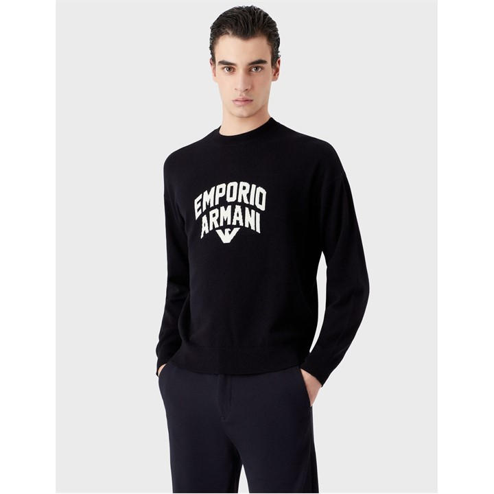 Emporio Armani Men's Blue Knit Sweatshirt