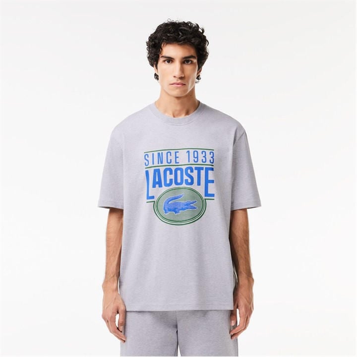 LACOSTE LOOSE FIT HEAVY COTTON PRINTED T-SHIR