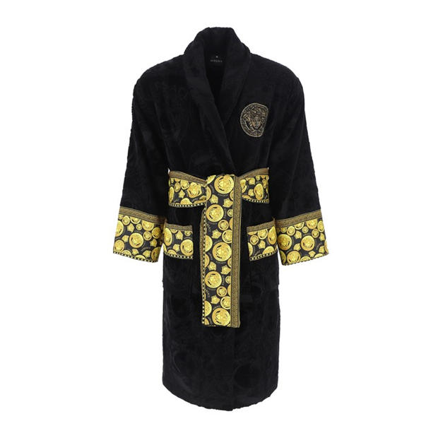 Versace Home | Medusa Amplified Lux Bathrobe - Black/Gold | Men | Black ...