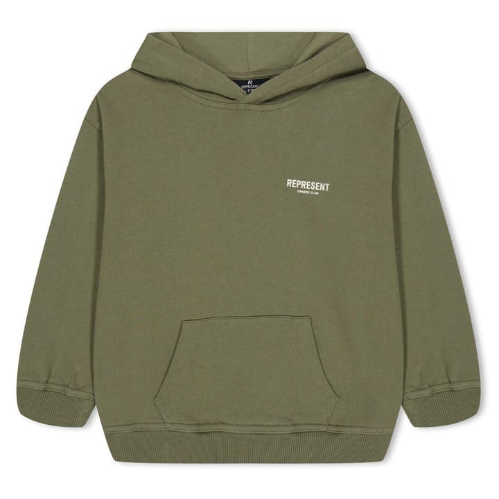 Represent Unisex Kids Green Infants' Plain Cotton Owners Club Hoodie