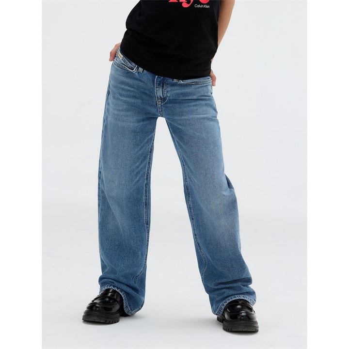 Calvin Klein Jeans Girls Blue Kids' Wide Leg Jeans