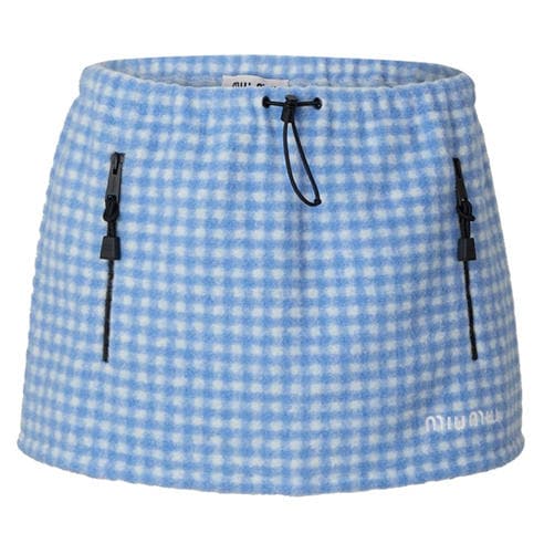 MIU MIU - Women's Gingham Fleece Mini Skirt
