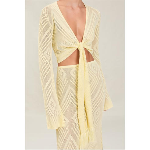 DEVON WINDSOR - Devon Windsor Vale Crochet Tie-Front Top