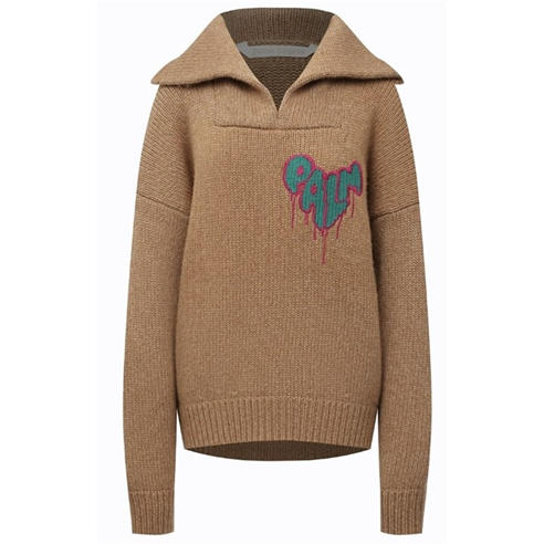 PALM ANGELS - Women's Heart Tnck Knitted Hoodie