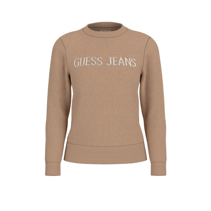 Guess Women's Beige Intarsia Knt Ld54