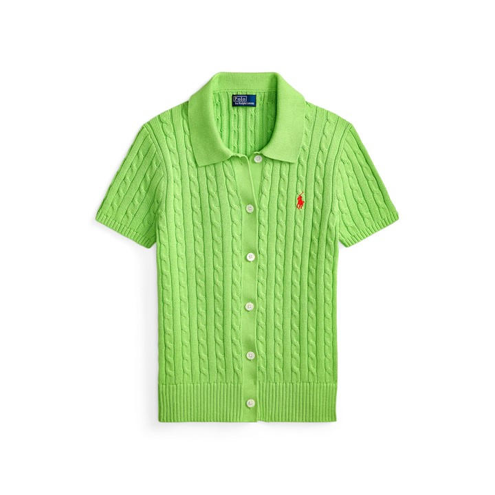 Polo Ralph Lauren Women's Green Cardigan - Size 14