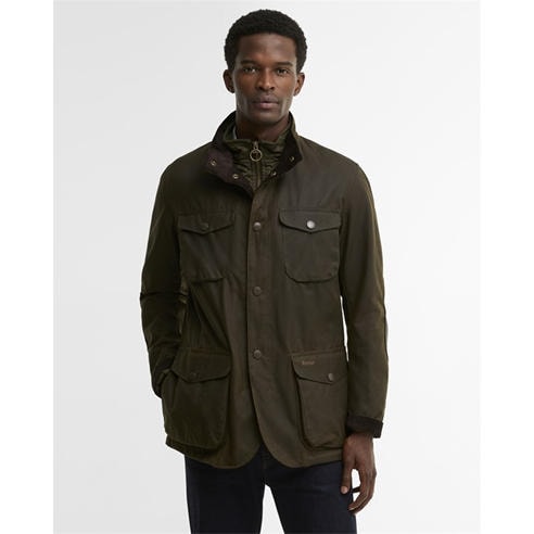BARBOUR - Men's Ogston Waxed Cotton Quilted Relaxed Fit Wax Jacket