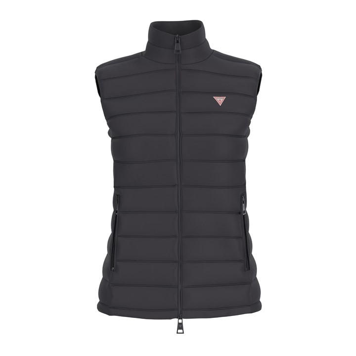 Guess Women's Black Puffer Vest Ld54