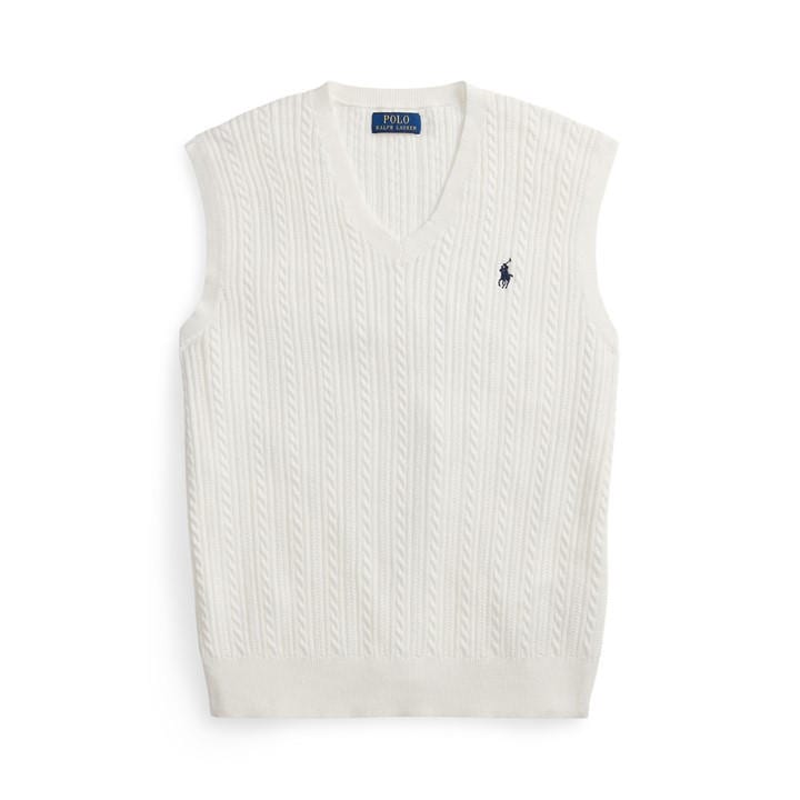 Polo Ralph Lauren Men's White Cable Pony Vest - M