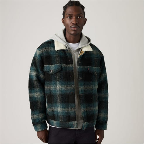Levis - Men's Levi's Denim Sherpa Relaxed Fit Jacket
