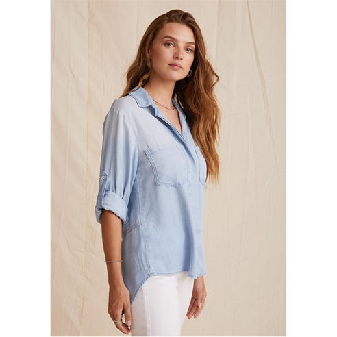 Bella Dahl - Women's Split Back Long-Sleeve Plain Shirt