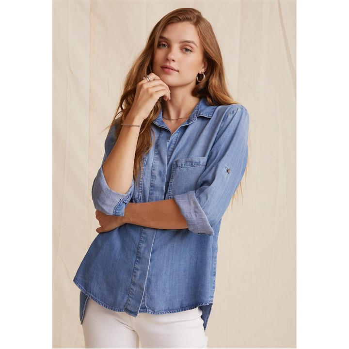 Bella Dahl Women's Blue Bd Split Back Bd Size 8