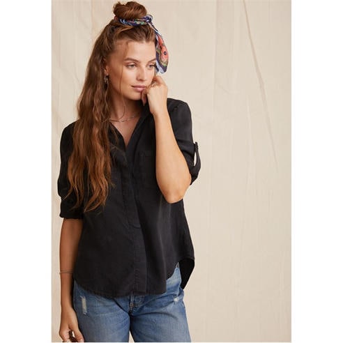 Bella Dahl - Women's Split Back Long-Sleeve Plain Shirt