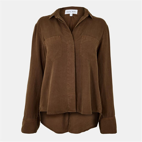 Bella Dahl - Women's Split Back Long-Sleeve Plain Shirt