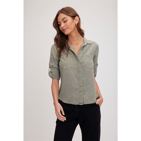 Bella Dahl - Women's Split Back Long-Sleeve Plain Shirt