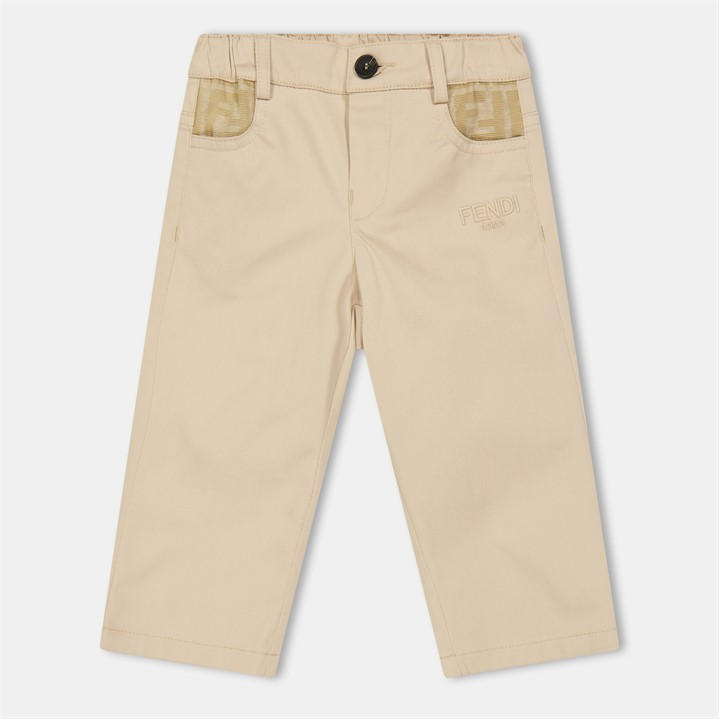 Fendi Unisex Kids Beige Ff Chinos In61