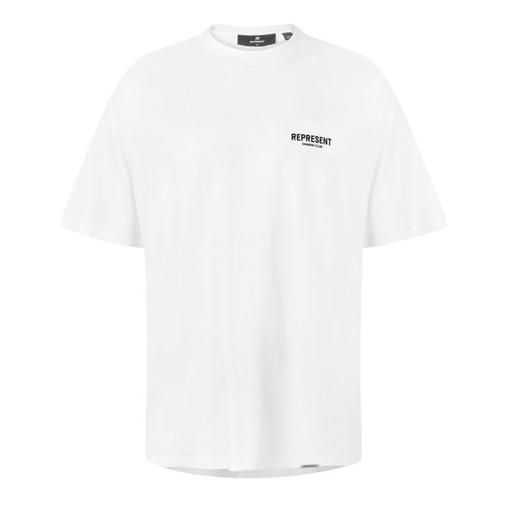 Represent Men's White Logo Cotton Owners Club T-Shirt Large