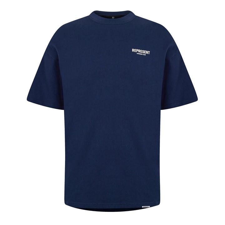 Represent Men's Blue Logo Cotton Owners Club T-Shirt Large