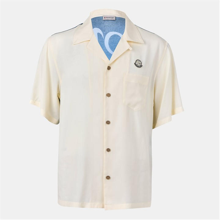Moncler X Mercedes-Benz Men's White By Nigo Bowling Shirt - Medium