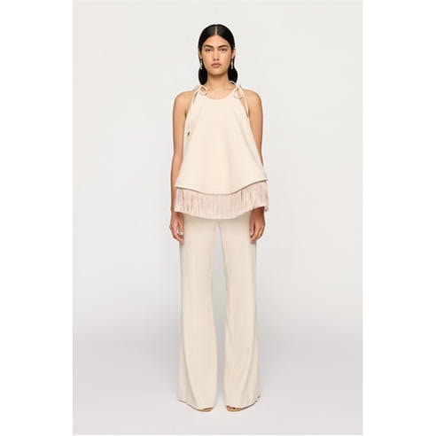 CLEA - Women's Bibi Fringe Dipped Hem Top