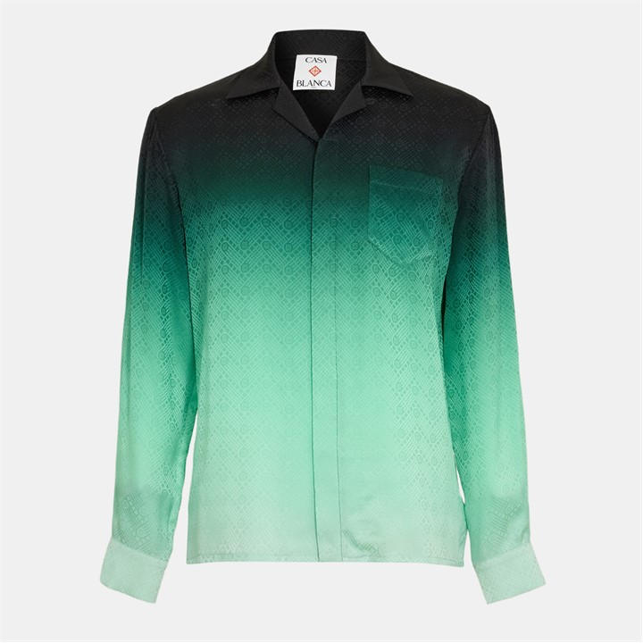 Casablanca Men's Black Casa Mono L/S Silk Medium