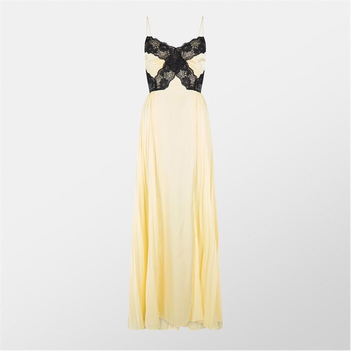 Self Portrait Women's Yellow Lace Maxi Dress