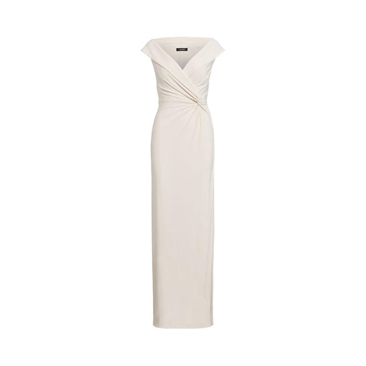 Lauren By Ralph Lauren Women's Beige Leonidas Twist Gown - Size 10