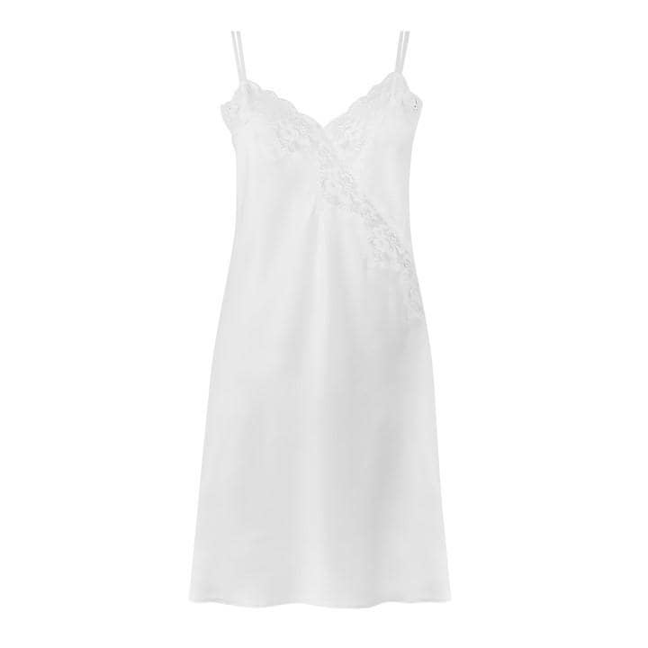 Lauren By Ralph Lauren Women's White Satin Chemise Night Dress Size 16