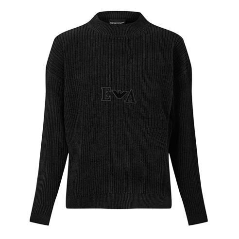 EMPORIO ARMANI - Men's Long-Sleeve Ribbed Knit Logo Crew-Neck Jumper