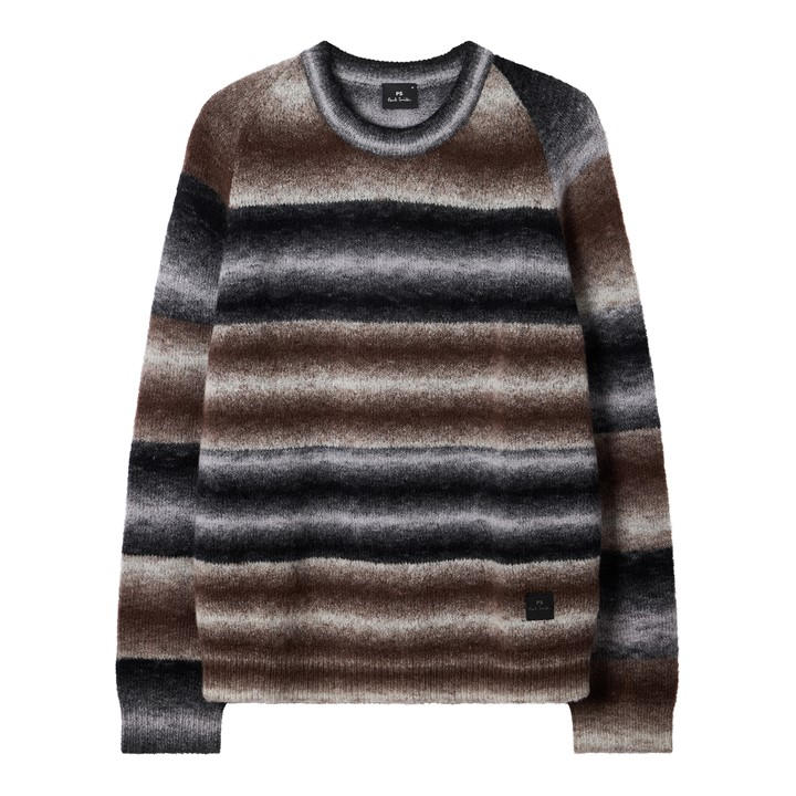 Ps Paul Smith Men's Black Ps Strp Merino Knit Sn61