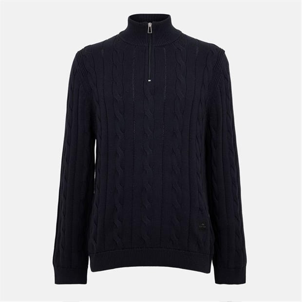 White 02 - PS Paul Smith - Men's Cable Crew Neck Jumper