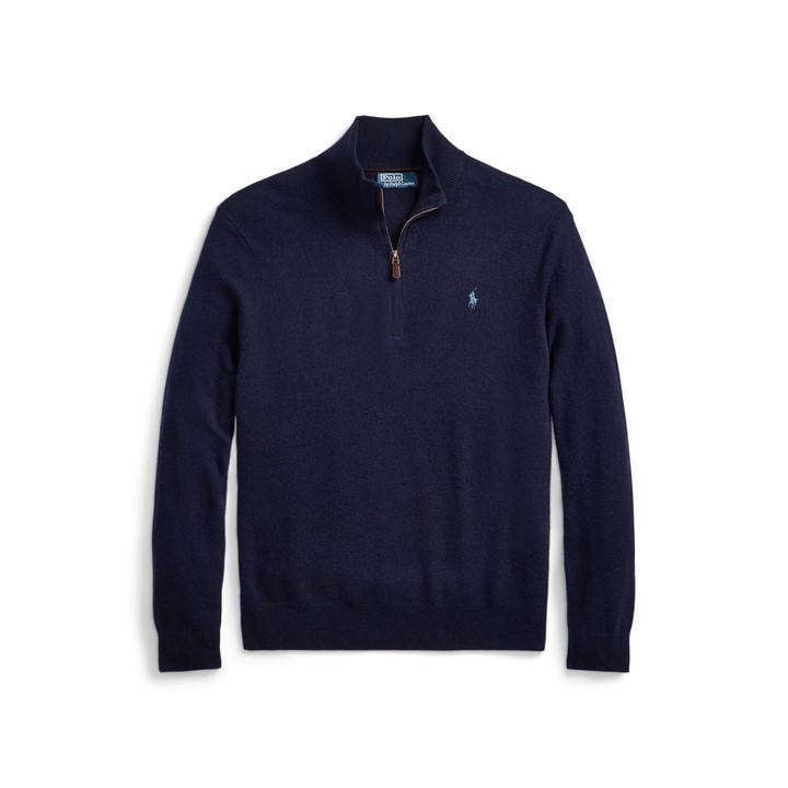 Polo Ralph Lauren Men's Blue Loryelle Quarter Zip Sweater - S