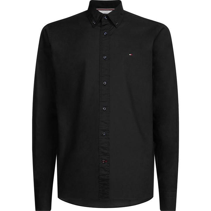 Tommy Hilfiger Men's Black Core Flex Long Sleeve Poplin Shirt 3XL