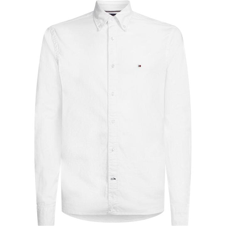 Tommy Hilfiger Men's White Core 1985 Long Sleeve Oxford Shirt Medium