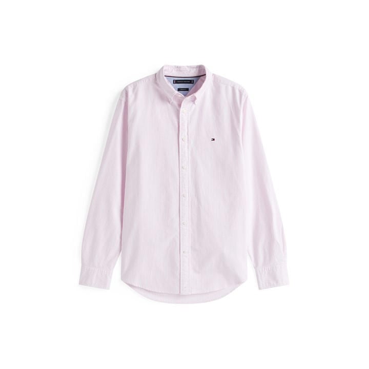 Tommy Hilfiger CORE 1985 FLEX OXFORD STRIPE SHIRT – Pink