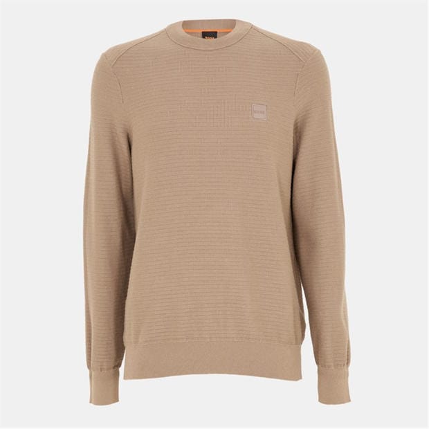 Black - Boss - Mens BOSS ORANGE Cotton-Cashmere Long Sleeve Crew Neck Jumper (Anion)