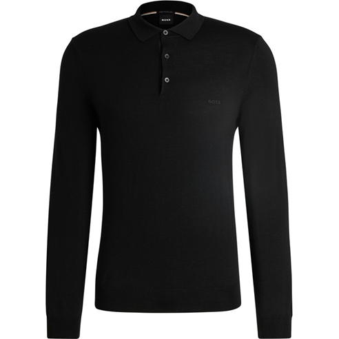 Boss - Men's Bono Black Knitted Crew Neck Jumpers
