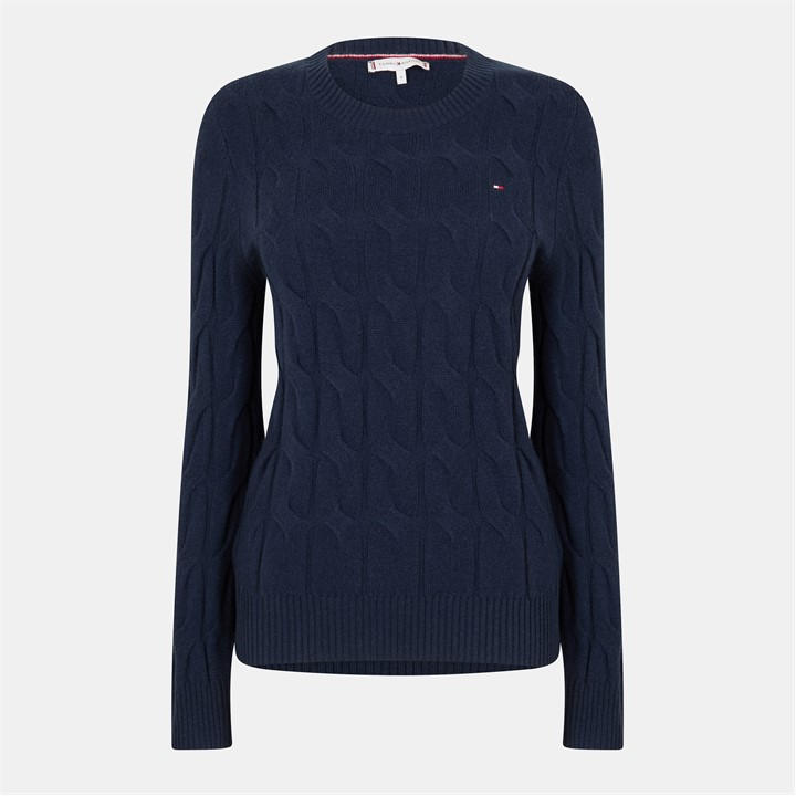 Tommy Hilfiger Women's Blue Tommy Cable Cr Swt Ld54 Size 10