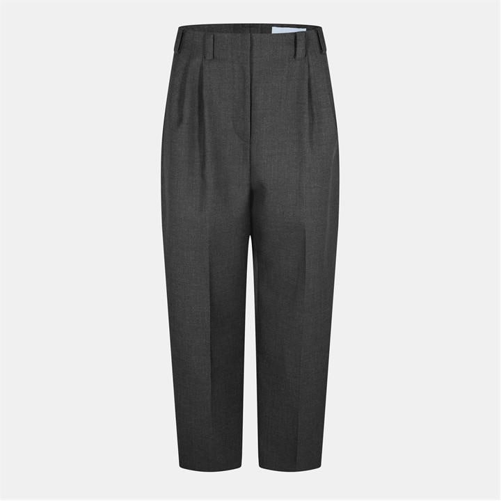 Givenchy Women's Grey Double Pleated Trousers - Size 8