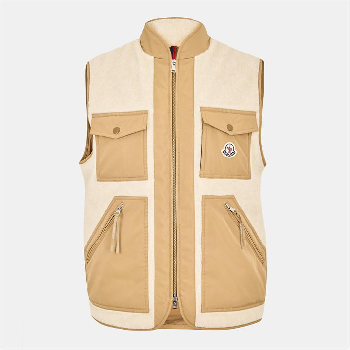 Moncler Men's Beige Ted Fleece Gilet