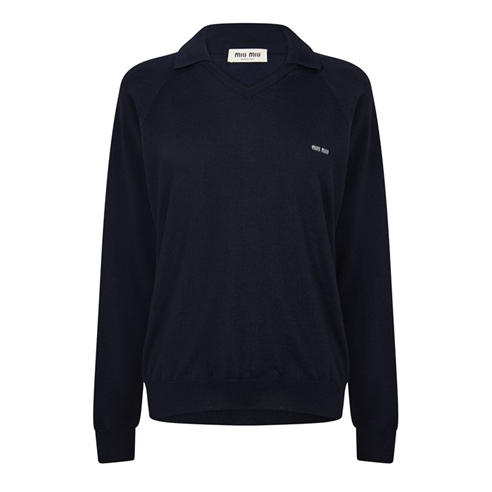 MIU MIU - Women's Knitted Long Sleeve Polo Shirt