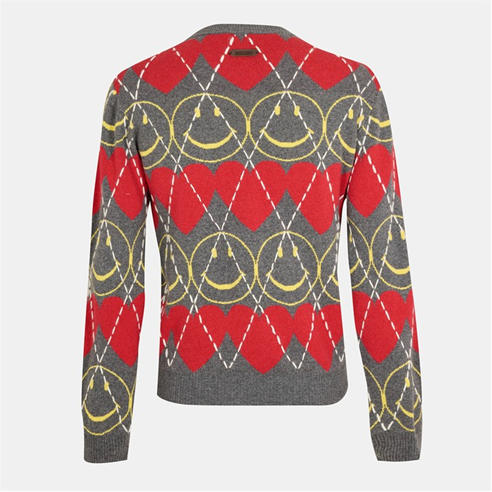 MOSCHINO - Men's Smile Soft Knit Crew Neck Jumper